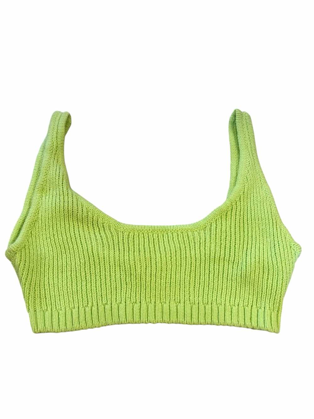 WeWoreWhat Revolve Neon Green Bralette Knit